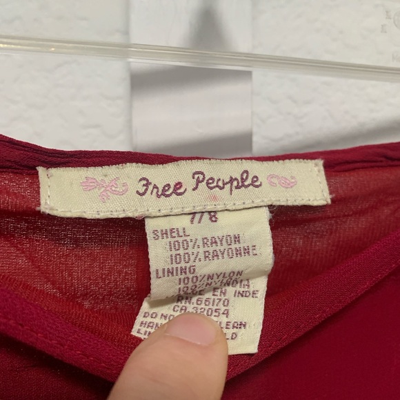 Y2K Free People Red Purple Boho Print Midi Skirt - Picture 4 of 8